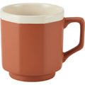 Wfkng Octagonal Footed Ceramic Coffee Mug 11 oz Terracotta Ivory - Product view
