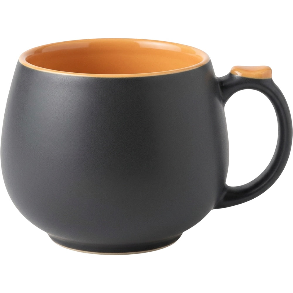 Wfkng Wide Belly Thumb-Rest Ceramic Coffee Mug 16 oz Charcoal Apricot - Product view